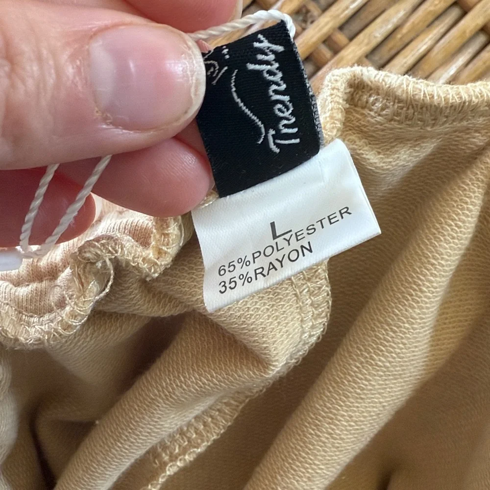 Casual Tan Drawstring Shorts - Picture 8 of 9